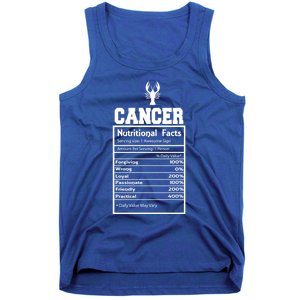 Cancer Nutritional Facts Horoscope Zodiac Astrology Sign Gift Tank Top