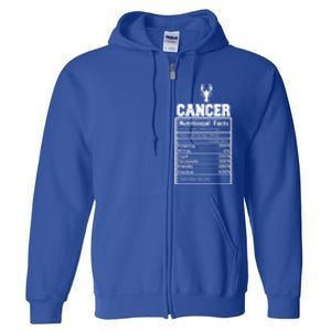 Cancer Nutritional Facts Horoscope Zodiac Astrology Sign Gift Full Zip Hoodie