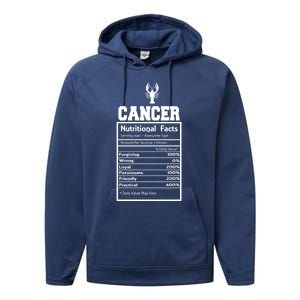 Cancer Nutritional Facts Horoscope Zodiac Astrology Sign Gift Performance Fleece Hoodie