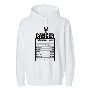 Cancer Nutritional Facts Horoscope Zodiac Astrology Sign Gift Garment-Dyed Fleece Hoodie