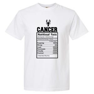 Cancer Nutritional Facts Horoscope Zodiac Astrology Sign Gift Garment-Dyed Heavyweight T-Shirt