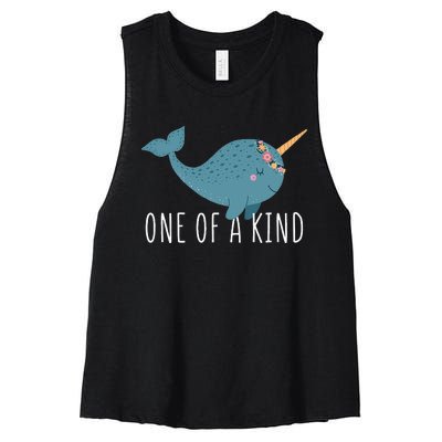 Cute Narwhal For Women Or One Of A Kind Women's Racerback Cropped Tank