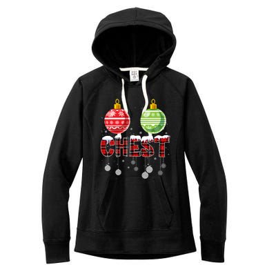 Chest Nuts Funny Matching Chestnuts Christmas Couples Chest Great Gift Women's Fleece Hoodie