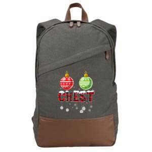 Chest Nuts Funny Matching Chestnuts Christmas Couples Chest Great Gift Cotton Canvas Backpack