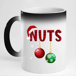 Chest Nuts Funny Matching Chestnuts Christmas Couples Nuts 11oz Black Color Changing Mug