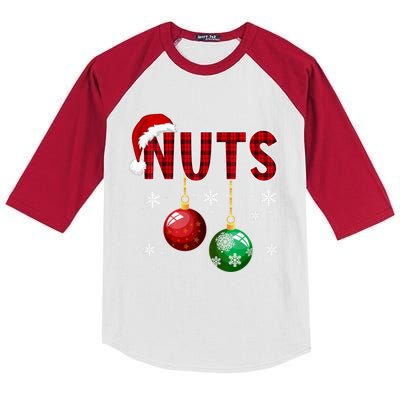 Chest Nuts Funny Matching Chestnuts Christmas Couples Nuts Kids Colorblock Raglan Jersey