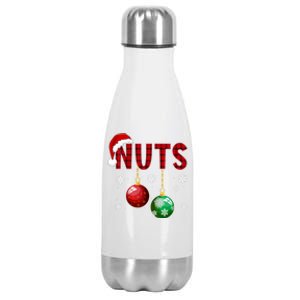 Chest Nuts Funny Matching Chestnuts Christmas Couples Nuts Stainless Steel Insulated Water Bottle