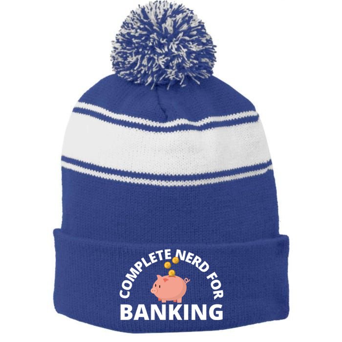 Complete Nerd For Banking Banker Cute Gift Stripe Pom Pom Beanie