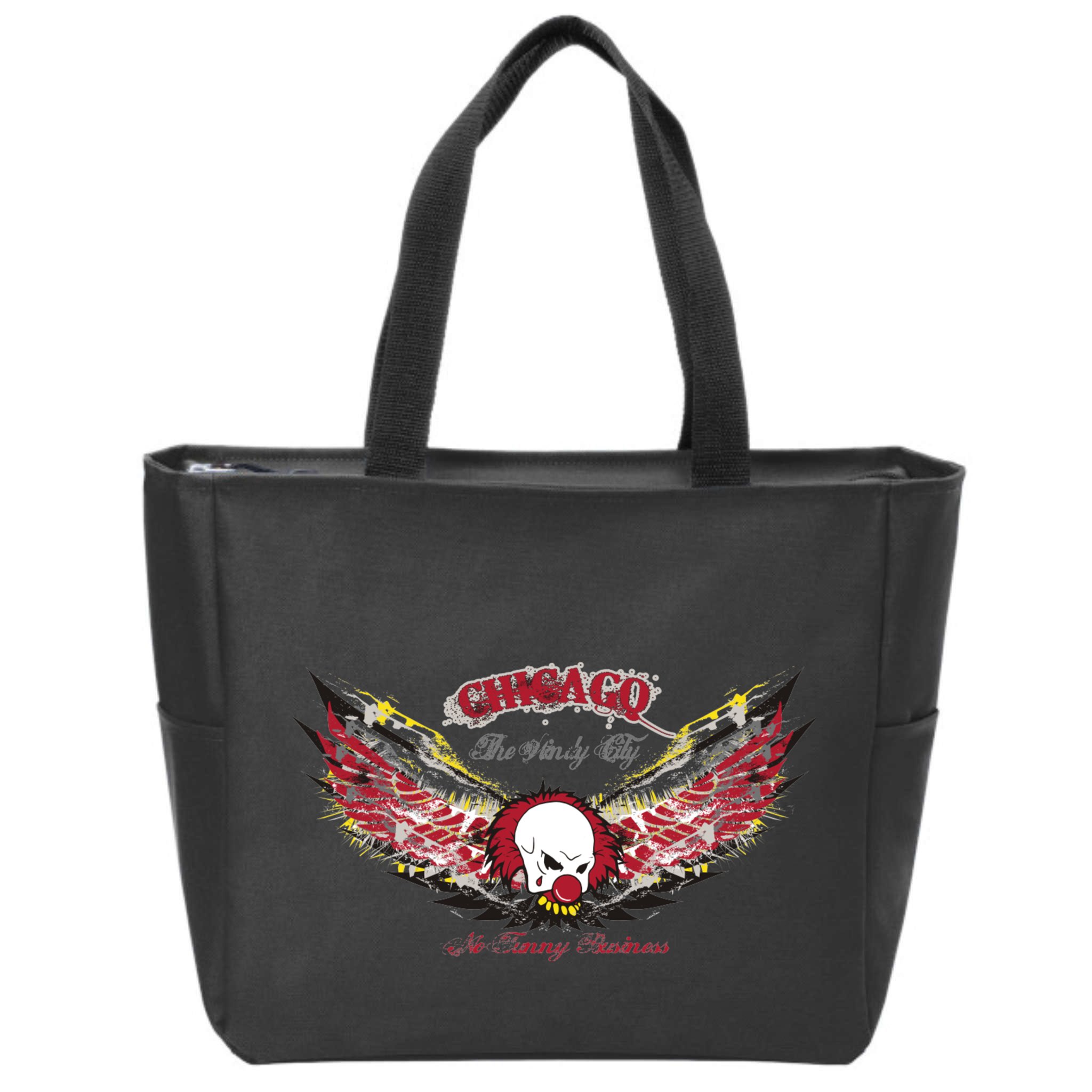 Chicago No Funny Business Clown Zip Tote Bag