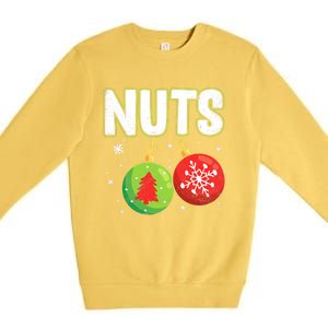 Chest Nuts Funny Matching Chestnuts Christmas Couples Nuts Meaningful Gift Premium Crewneck Sweatshirt