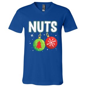 Chest Nuts Funny Matching Chestnuts Christmas Couples Nuts Meaningful Gift V-Neck T-Shirt