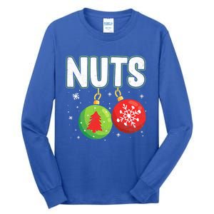 Chest Nuts Funny Matching Chestnuts Christmas Couples Nuts Meaningful Gift Tall Long Sleeve T-Shirt