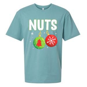 Chest Nuts Funny Matching Chestnuts Christmas Couples Nuts Meaningful Gift Sueded Cloud Jersey T-Shirt