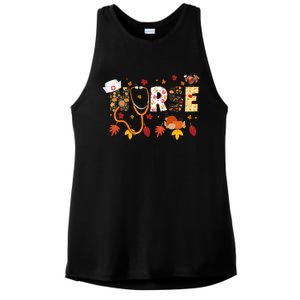 Cute Nurse Fall Thanksgiving Autumn Ladies PosiCharge Tri-Blend Wicking Tank