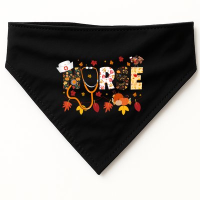 Cute Nurse Fall Thanksgiving Autumn USA-Made Doggie Bandana