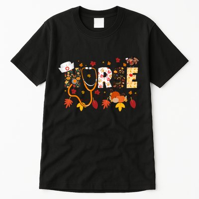 Cute Nurse Fall Thanksgiving Autumn Tall T-Shirt