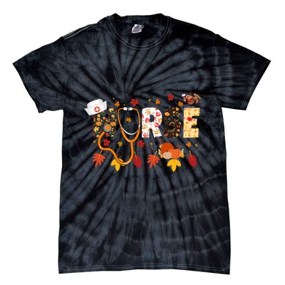 Cute Nurse Fall Thanksgiving Autumn Tie-Dye T-Shirt