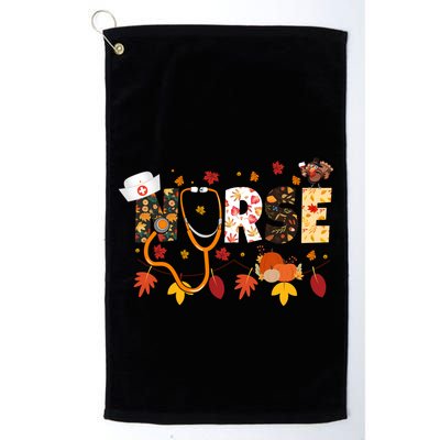 Cute Nurse Fall Thanksgiving Autumn Golf Towel