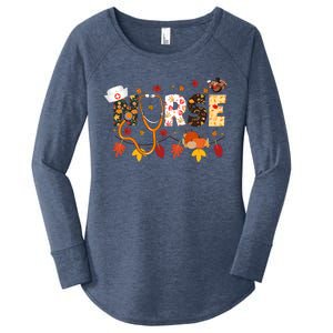 Cute Nurse Fall Thanksgiving Autumn Women's Perfect Tri Tunic Long Sleeve Shirt