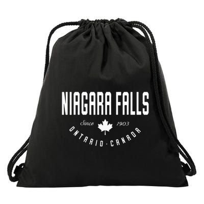 Ca Niagara Falls Ontario Canadian Maple Leaf Drawstring Bag