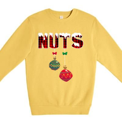 Chest Nuts Funny Matching Chestnuts Christmas Couples Nuts Cool Gift Premium Crewneck Sweatshirt