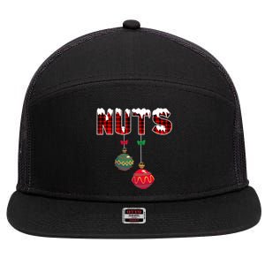 Chest Nuts Funny Matching Chestnuts Christmas Couples Nuts Cool Gift 7 Panel Mesh Trucker Snapback Hat