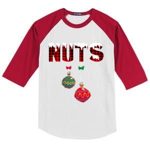 Chest Nuts Funny Matching Chestnuts Christmas Couples Nuts Cool Gift Kids Colorblock Raglan Jersey