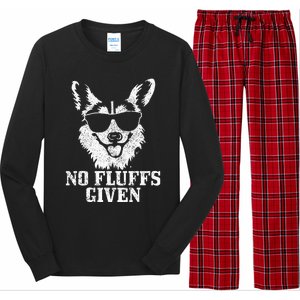 Corgi No Fluffs Given Dog Mom Dad Funny Corgi Long Sleeve Pajama Set