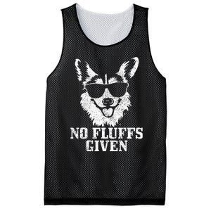 Corgi No Fluffs Given Dog Mom Dad Funny Corgi Mesh Reversible Basketball Jersey Tank