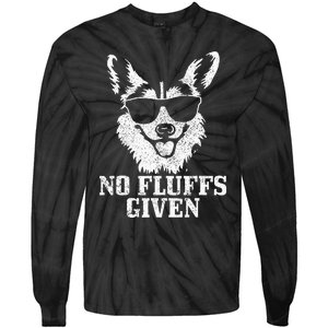 Corgi No Fluffs Given Dog Mom Dad Funny Corgi Tie-Dye Long Sleeve Shirt