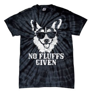 Corgi No Fluffs Given Dog Mom Dad Funny Corgi Tie-Dye T-Shirt