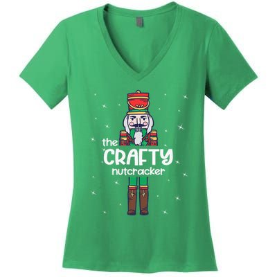 Crafty Nutcracker Family Matching Women's V-Neck T-Shirt