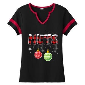 Chest Nuts Funny Matching Chestnuts Christmas Couples Nuts Funny Gift Ladies Halftime Notch Neck Tee