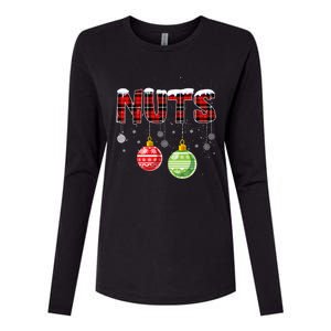 Chest Nuts Funny Matching Chestnuts Christmas Couples Nuts Funny Gift Womens Cotton Relaxed Long Sleeve T-Shirt