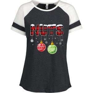 Chest Nuts Funny Matching Chestnuts Christmas Couples Nuts Funny Gift Enza Ladies Jersey Colorblock Tee