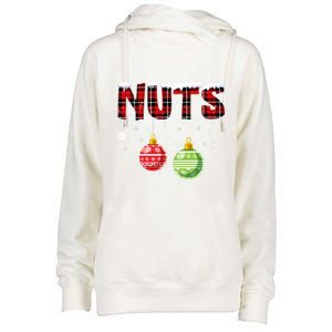 Chest Nuts Funny Matching Chestnuts Christmas Couples Nuts Funny Gift Womens Funnel Neck Pullover Hood