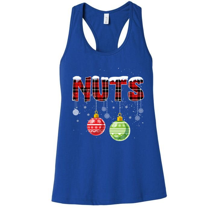 Chest Nuts Funny Matching Chestnuts Christmas Couples Nuts Funny Gift Women's Racerback Tank