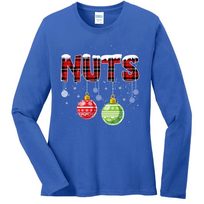 Chest Nuts Funny Matching Chestnuts Christmas Couples Nuts Funny Gift Ladies Long Sleeve Shirt