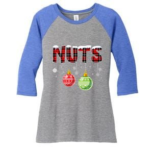 Chest Nuts Funny Matching Chestnuts Christmas Couples Nuts Funny Gift Women's Tri-Blend 3/4-Sleeve Raglan Shirt