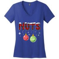 Chest Nuts Funny Matching Chestnuts Christmas Couples Nuts Funny Gift Women's V-Neck T-Shirt