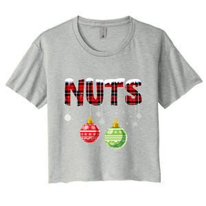 Chest Nuts Funny Matching Chestnuts Christmas Couples Nuts Funny Gift Women's Crop Top Tee