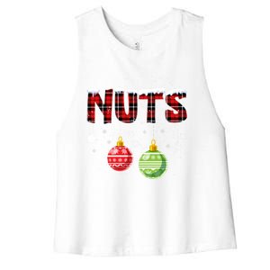 Chest Nuts Funny Matching Chestnuts Christmas Couples Nuts Funny Gift Women's Racerback Cropped Tank