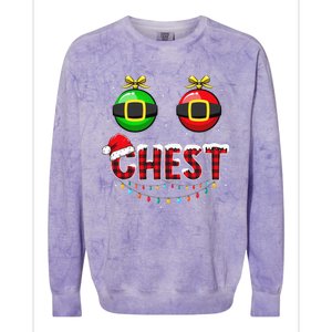 Chest Nuts Funny Matching Chestnuts Christmas Couples Chest  Colorblast Crewneck Sweatshirt