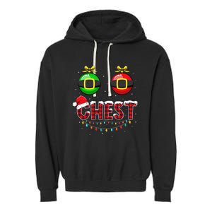 Chest Nuts Funny Matching Chestnuts Christmas Couples Chest  Garment-Dyed Fleece Hoodie