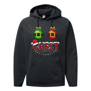 Chest Nuts Funny Matching Chestnuts Christmas Couples Chest  Performance Fleece Hoodie