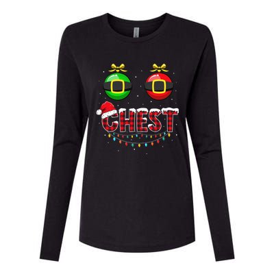 Chest Nuts Funny Matching Chestnuts Christmas Couples Chest  Womens Cotton Relaxed Long Sleeve T-Shirt