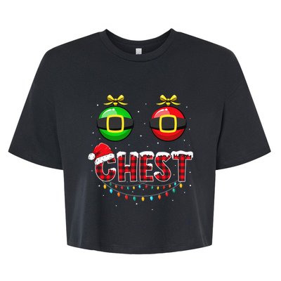 Chest Nuts Funny Matching Chestnuts Christmas Couples Chest  Bella+Canvas Jersey Crop Tee