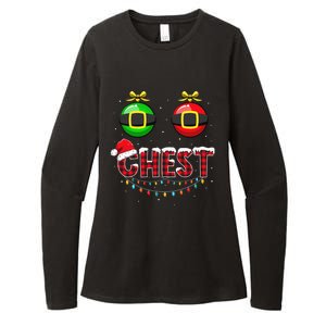 Chest Nuts Funny Matching Chestnuts Christmas Couples Chest  Womens CVC Long Sleeve Shirt