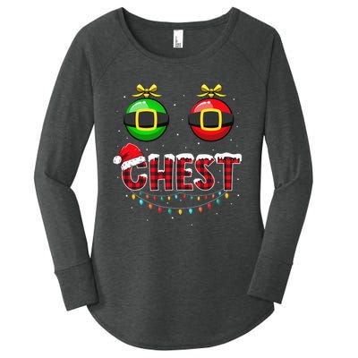 Chest Nuts Funny Matching Chestnuts Christmas Couples Chest  Women's Perfect Tri Tunic Long Sleeve Shirt