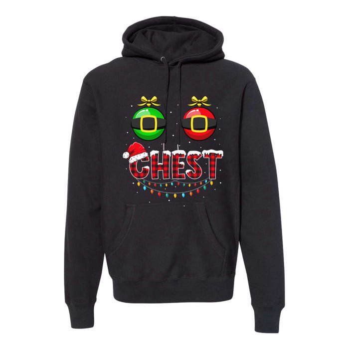 Chest Nuts Funny Matching Chestnuts Christmas Couples Chest  Premium Hoodie